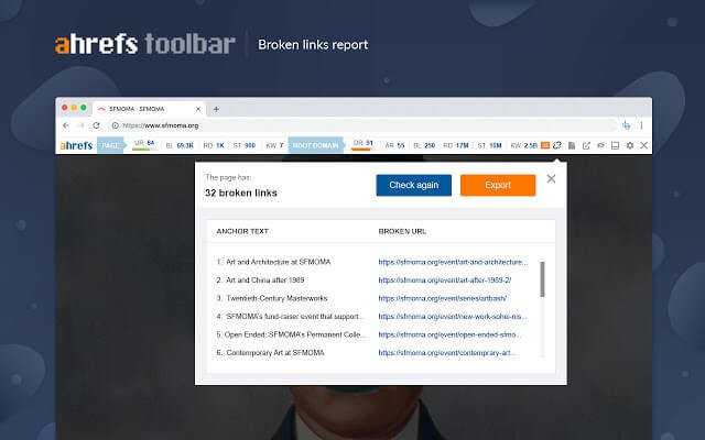 Ahrefs SEO Toolbar Chrome extension