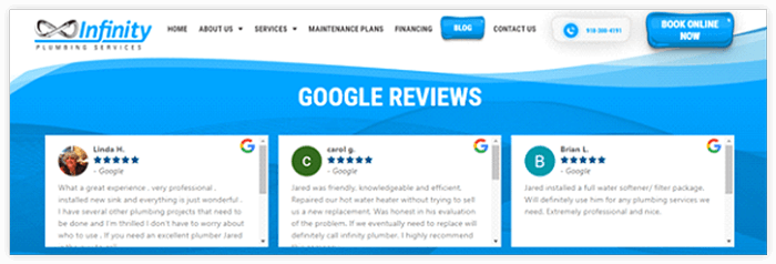 Client Testimonial example