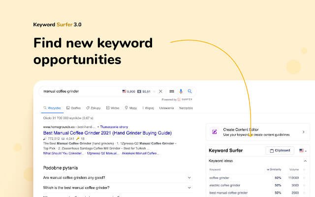 Keyword surfer Chrome extension