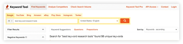 Keywordtool.io. overview