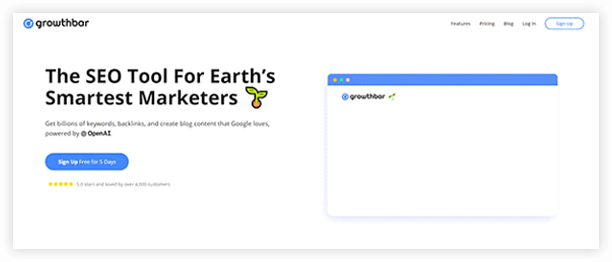 overview of GrowthBar - local seo tool
