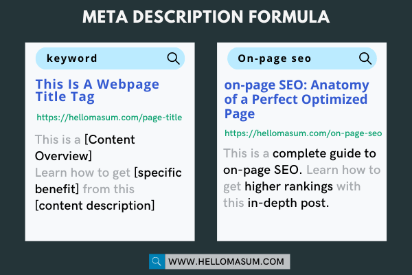 Meta Description Formula